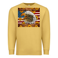 Antique Gold American Flag Eagle Premium Sweatshirt - LillyAllenDesigns