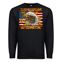Black American Flag Eagle Premium Sweatshirt - LillyAllenDesigns