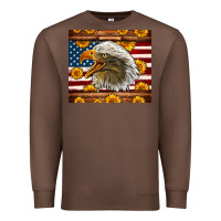 Chestnut American Flag Eagle Premium Sweatshirt - LillyAllenDesigns