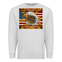 Dove Grey American Flag Eagle Premium Sweatshirt - LillyAllenDesigns
