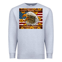 Heather Grey American Flag Eagle Premium Sweatshirt - LillyAllenDesigns