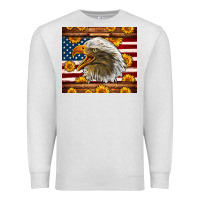 Oatmeal Heather American Flag Eagle Premium Sweatshirt - LillyAllenDesigns