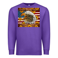 Purple American Flag Eagle Premium Sweatshirt - LillyAllenDesigns