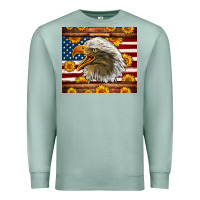 Seafoam American Flag Eagle Premium Sweatshirt - LillyAllenDesigns