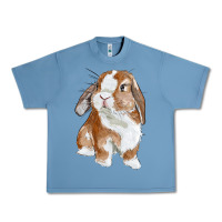 Pebble Blue Cute Bunny Urban Heavy Tee - RanaPortraitStore