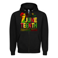 Black juneteenth fist free ish since 1865 Zipper Hoodie - HRA Design Shop