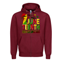 Burgundy juneteenth fist free ish since 1865 Zipper Hoodie - HRA Design Shop