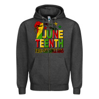 Charcoal Heather juneteenth fist free ish since 1865 Zipper Hoodie - HRA Design Shop