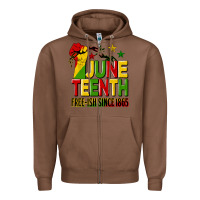 Chestnut juneteenth fist free ish since 1865 Zipper Hoodie - HRA Design Shop