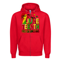 Red juneteenth fist free ish since 1865 Zipper Hoodie - HRA Design Shop