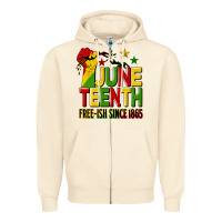 Sandshell juneteenth fist free ish since 1865 Zipper Hoodie - HRA Design Shop