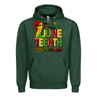 Sports Green juneteenth fist free ish since 1865 Zipper Hoodie - HRA Design Shop