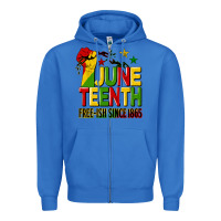 True Royal juneteenth fist free ish since 1865 Zipper Hoodie - HRA Design Shop