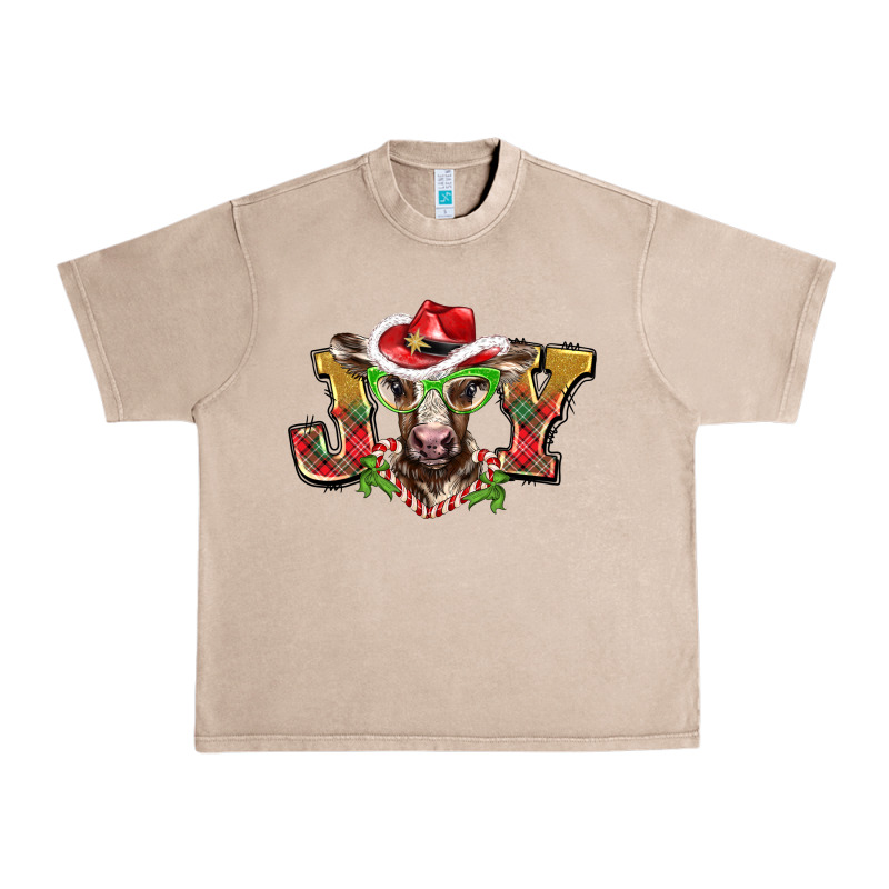 Christmas Joy Baby Cow Urban Heavy Tee by BarkalooDesign | Teevron