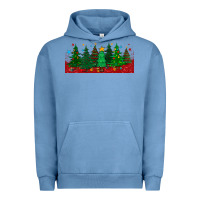 Pigment Pebble Blue christmas trees libbey glass Urban Hoodie - BundleAndBundleShop