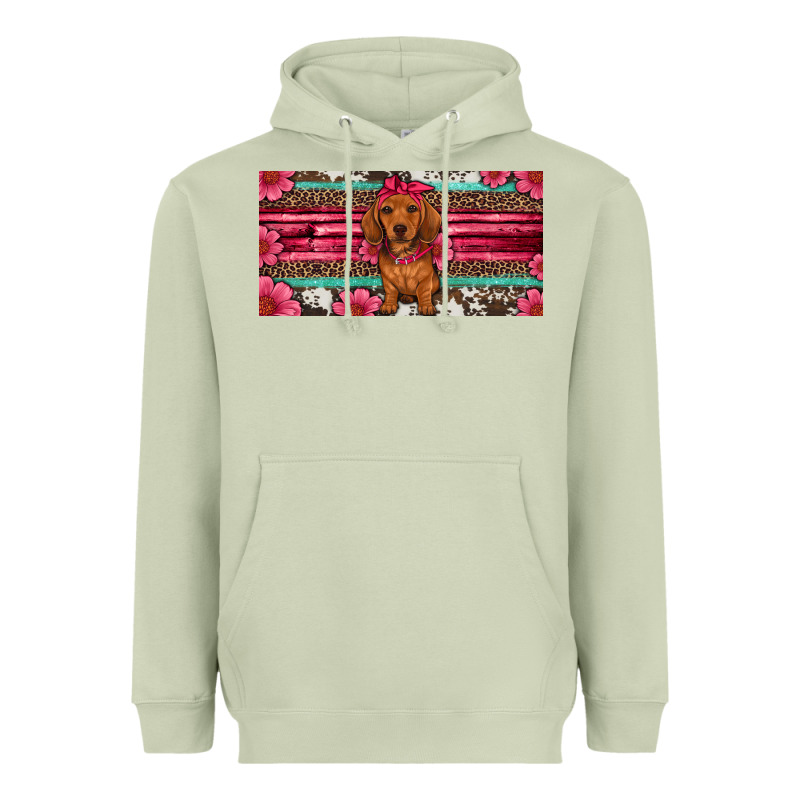 Dachshund Puppy License Plate Heavyweight Hoodie by Artiststas | Teevron