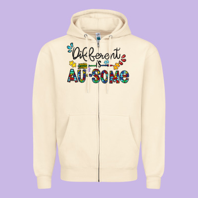 Different Au Some Zipper Hoodie Designed By Cowhidedigitalart