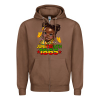 Chestnut juneteenth 1865 afro girl Zipper Hoodie - HRA Design Shop