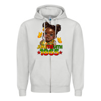 Dove Grey juneteenth 1865 afro girl Zipper Hoodie - HRA Design Shop