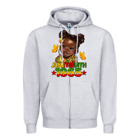 Heather Grey juneteenth 1865 afro girl Zipper Hoodie - HRA Design Shop