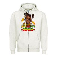 Oatmeal Heather juneteenth 1865 afro girl Zipper Hoodie - HRA Design Shop