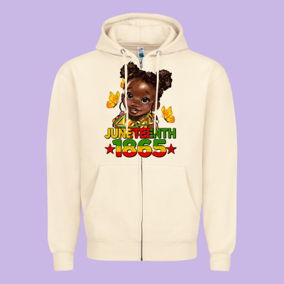 Juneteenth 1865 Afro Girl Zipper Hoodie Designed By Hra Design Shop