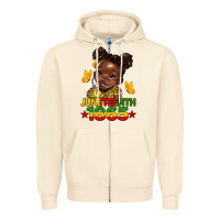 Sandshell juneteenth 1865 afro girl Zipper Hoodie - HRA Design Shop