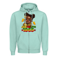 Seafoam juneteenth 1865 afro girl Zipper Hoodie - HRA Design Shop