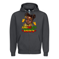 Smoke juneteenth 1865 afro girl Zipper Hoodie - HRA Design Shop
