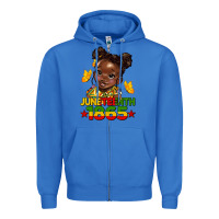 True Royal juneteenth 1865 afro girl Zipper Hoodie - HRA Design Shop