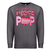 Charcoal Heather you make my heart pop Premium Sweatshirt - NancyCooperArtShop