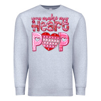 Heather Grey you make my heart pop Premium Sweatshirt - NancyCooperArtShop