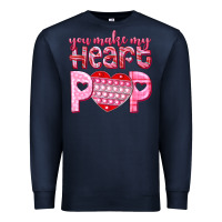 Navy you make my heart pop Premium Sweatshirt - NancyCooperArtShop