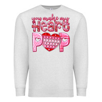 Oatmeal Heather you make my heart pop Premium Sweatshirt - NancyCooperArtShop