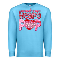 Ocean Blue you make my heart pop Premium Sweatshirt - NancyCooperArtShop