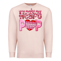 Pale Pink you make my heart pop Premium Sweatshirt - NancyCooperArtShop