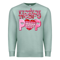 Seafoam you make my heart pop Premium Sweatshirt - NancyCooperArtShop