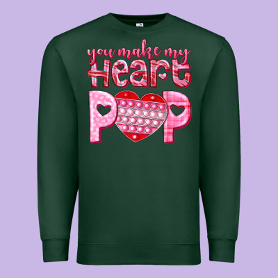 You Make My Heart Pop Premium Sweatshirt Designed By Nancycooperartshop