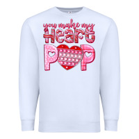 White you make my heart pop Premium Sweatshirt - NancyCooperArtShop