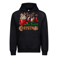 Black just a girl who loves christmas Urban Hoodie - BundleAndBundleShop