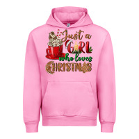 Fuchsia Pink just a girl who loves christmas Urban Hoodie - BundleAndBundleShop