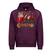 Mauve Wine just a girl who loves christmas Urban Hoodie - BundleAndBundleShop