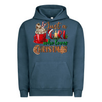 Pigment Midnight Navy just a girl who loves christmas Urban Hoodie - BundleAndBundleShop