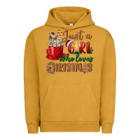 Pigment Peanut Butter just a girl who loves christmas Urban Hoodie - BundleAndBundleShop