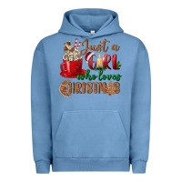 Pigment Pebble Blue just a girl who loves christmas Urban Hoodie - BundleAndBundleShop