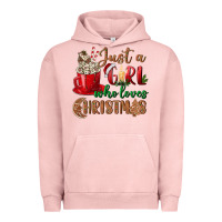 Pigment Salmon just a girl who loves christmas Urban Hoodie - BundleAndBundleShop
