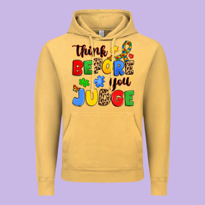 Think Before You Judge Vintage Hoodie Designed By Jahusdesignshop