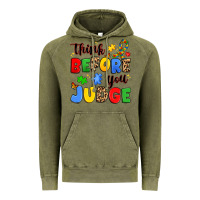 Vintage Olive think before you judge Vintage Hoodie - JahusDesignShop