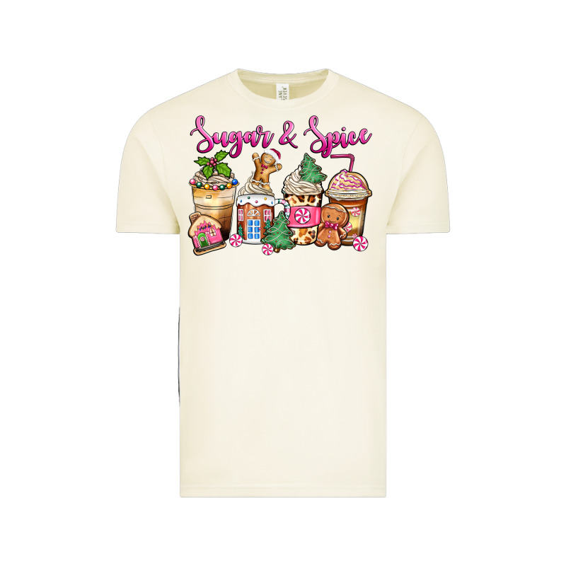 Sugar And Spice Pink Gingerbread Coffee Cups Vintage Tee by Zillion Design Studio | Teevron