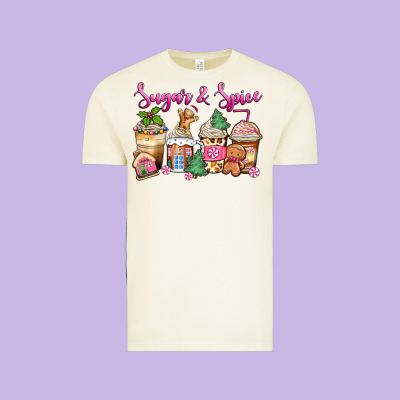 Sugar And Spice Pink Gingerbread Coffee Cups Vintage Tee Designed By Zillion Design Studio
